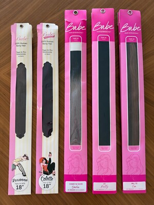 BABE 100% Human Remy Hair Tape In Pro Extensions 10 Welts 18'' Straight