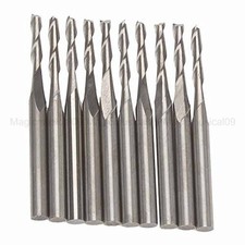 Two Flute Spiral Cutter 1/8" Engraving Cutting Bit Wood Acrylic Drill Pack of 10