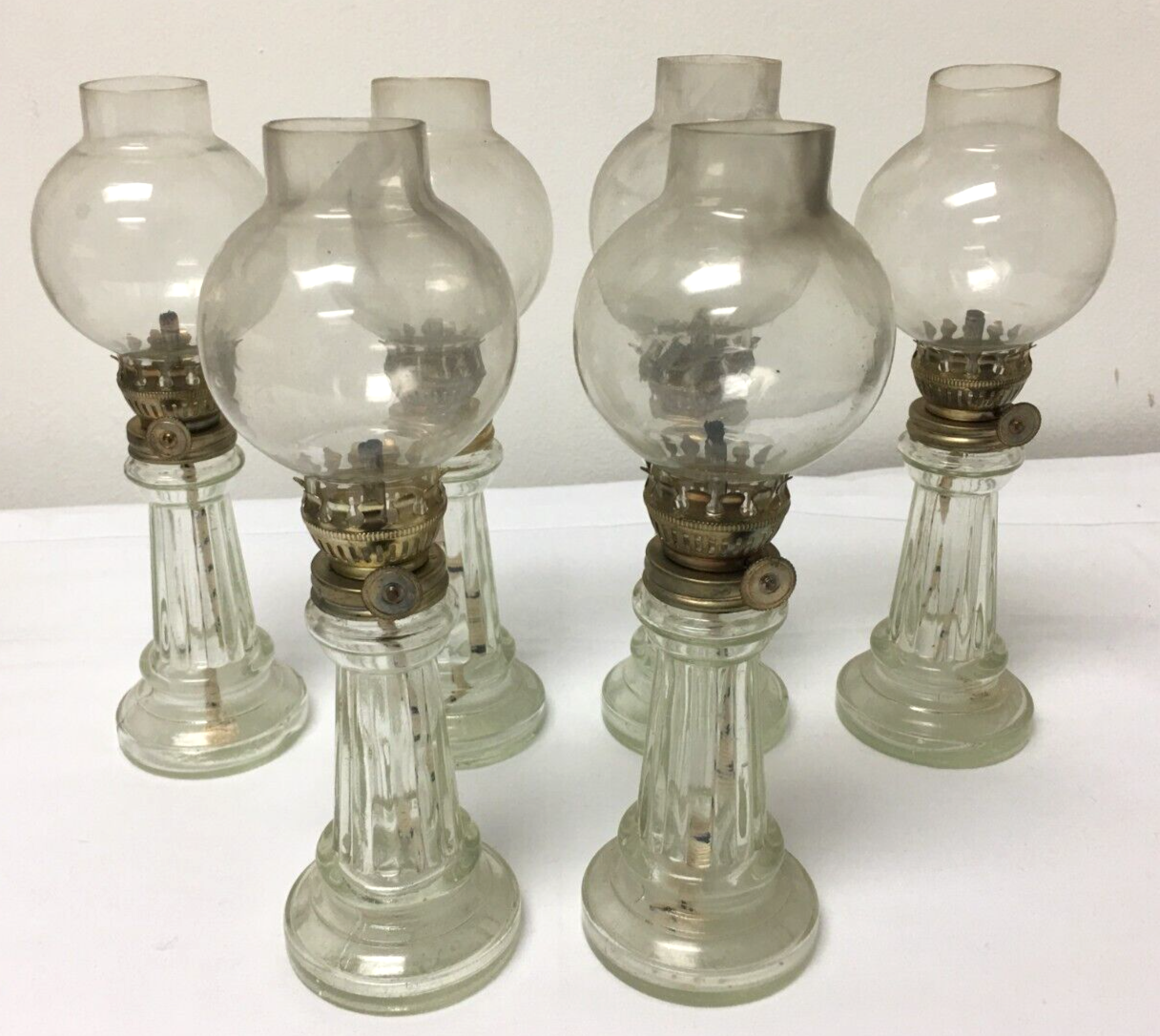 Vintage Glass Oil Lamps Hong Kong 9" Lot Of 6 eBay