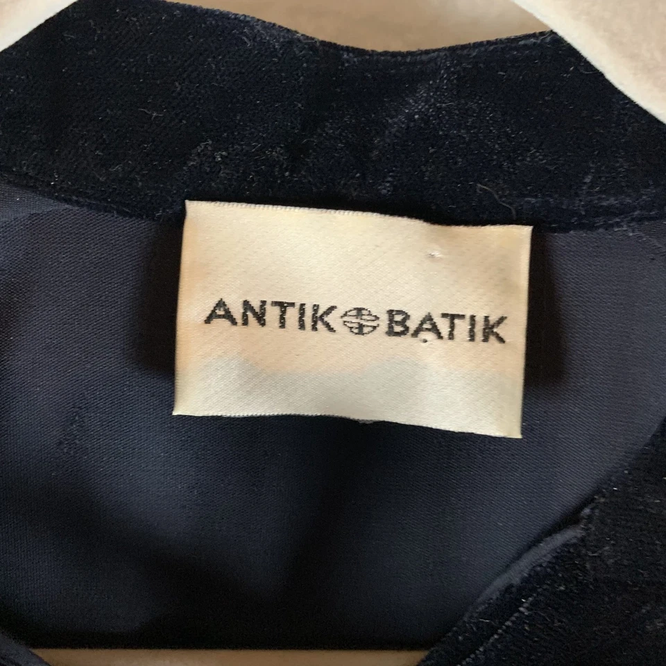Vestido midi antik batik para mujer XS 36 terciopelo cuello banda pulóver Lagenlook 7848 Foto 2 de 4