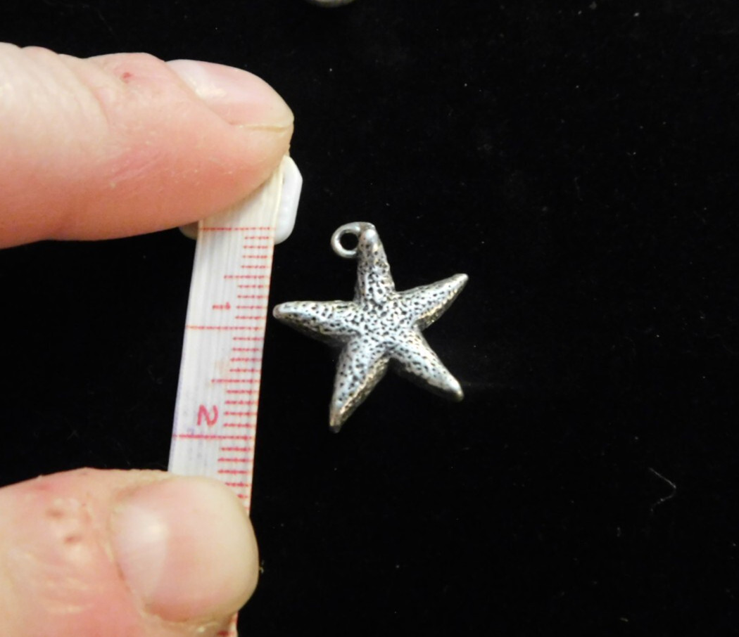 Sterling Silver 3D Solid Oxidized Starfish Charm … - image 7