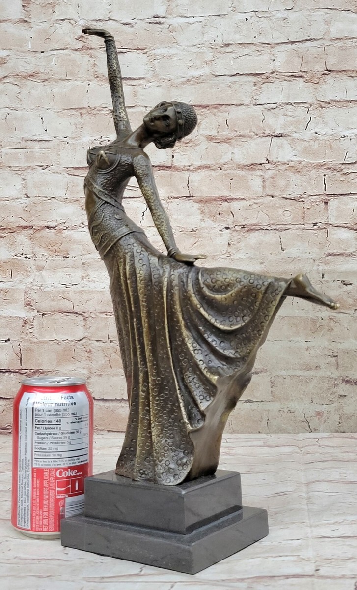 ブロンズ像　神　D.H. CHIPARUS DANCER　アールデコ　彫刻家 Signed D.H.Chiparus bronze statue, art deco dancer sculpture