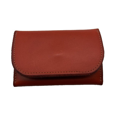 Handmade Genuine Leather Trifold 6 Key Chain Red Wallet Pockets USA Veteran Made