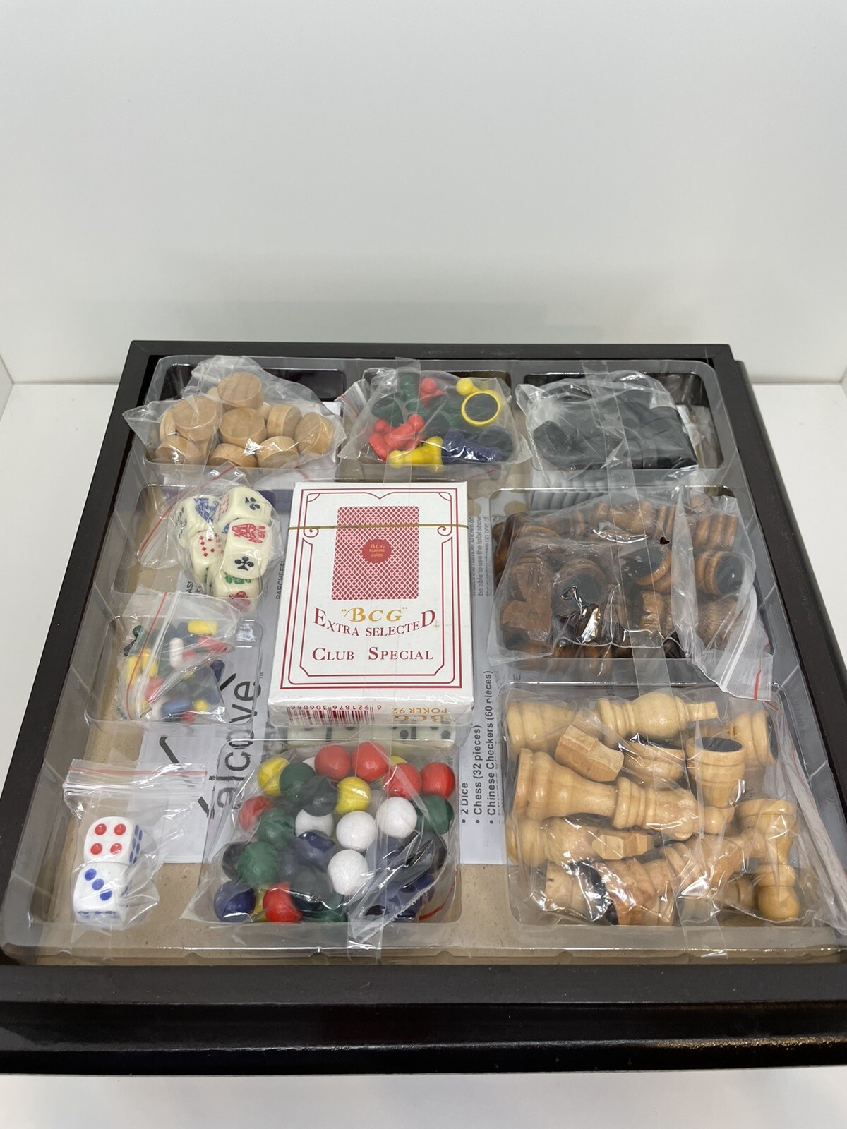 Wooden Chess Board 15in1 Game Center As Seen On TV Game Pieces Are