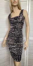 Dolce Gabbana dress it38 gray leopard ruched Favorite of Hollywood Stars