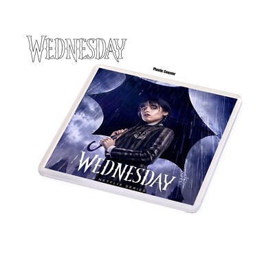 Wednesday Netflix inspiriert Plastikbecher Untersetzer Getränkematte Jenna Ortega Fan Druck