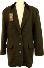Vintage Mondi Hunting Ladies 36" Green Mix Velvet Collar Tweed Jacket