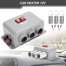 3 Hole 12V 800W Electric Car Heater Heating Defogger Defroster Demister Kit Grey
