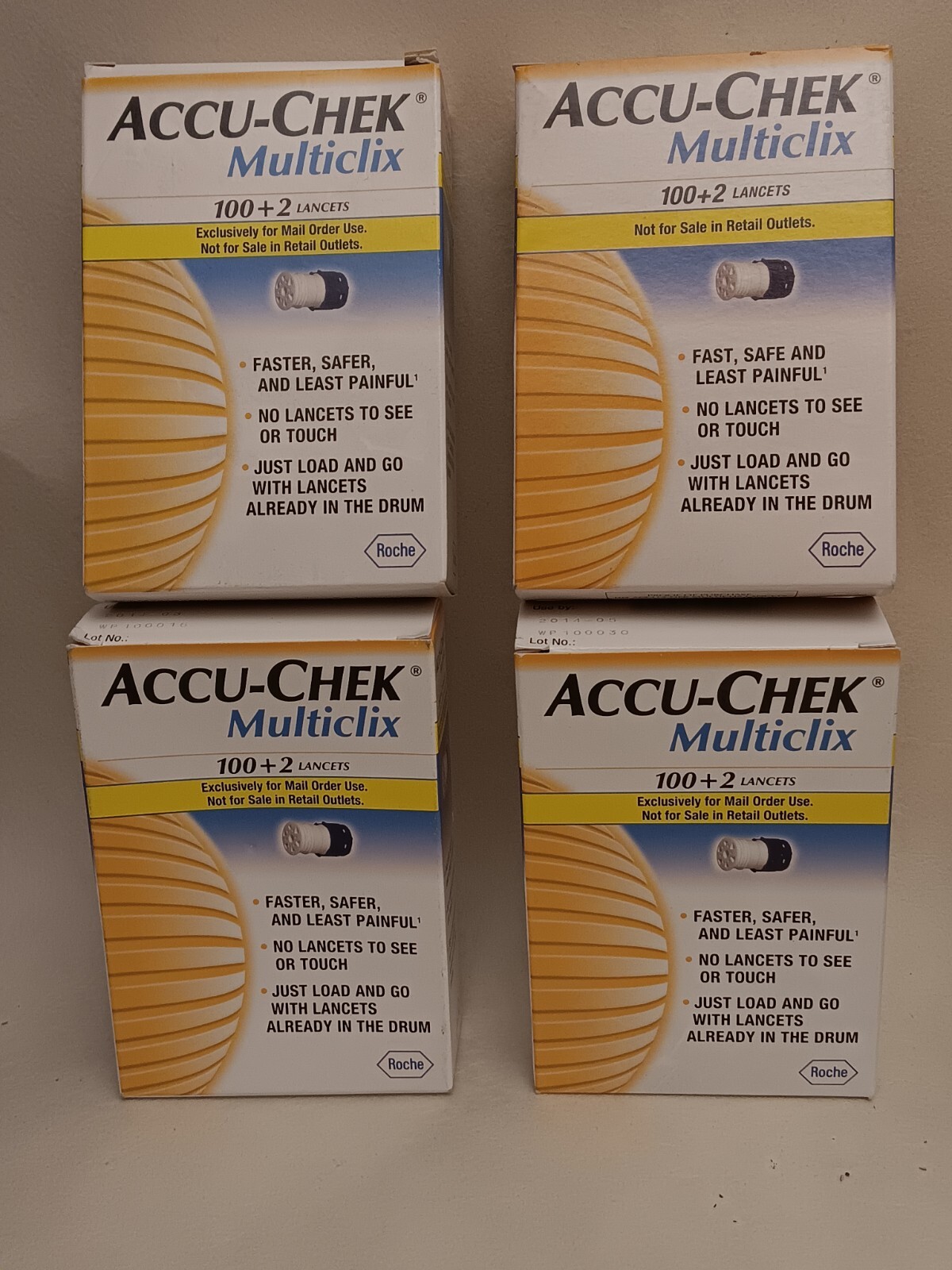 (2014) 4PK AccuChek Multiclix Lancets 102 Lancets Discontinued New
