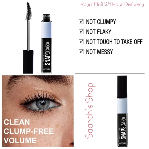 Maybelline Mascara Snapscara Very Black Clean Clump Free Glossy Volume