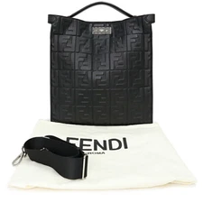 Fendi Peekaboo X-Rite Fit 2Way Shoulder Handbag Crossbody Lambskin Leather Black