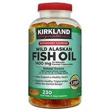 Kirkland Signature Wild Alaskan Fish Oil 1400 mg, 230 Softgels Exp: 10/26