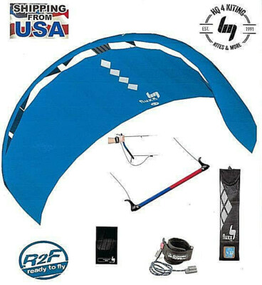 Stunt Kite HQ Fluxx 2.2 Trainer Kite-boarding Power + Bar + Lines + Kite Killer