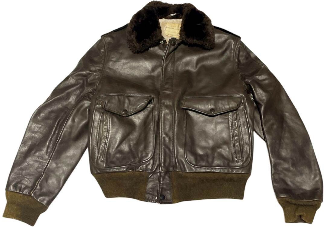 Schott G-1 Leather Flight Jacket Men Size 42 Brown Made In USA | eBay