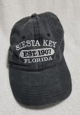 Siesta Key Florida Baseball Cap Grey Travel Souvenir Strapback Closure