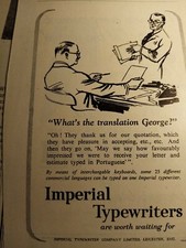 B1b ephemera 1950 advert imperial typewriters what's the translation George  thumbnail