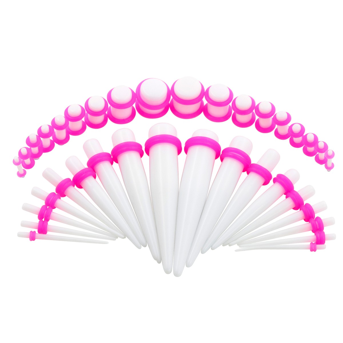 2pcs/18pcs Ear Stretching Kit Acrylic Tapers Plugs Tunnels Ear Gauges Expander Body Piercing Jewelry 1.6/2/2.5/3/4/5/6/8/10mm - 36