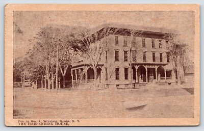 1911 Dundee N.Y. Harpending House Hotel Yates County NY Geo. Netterberg Postcard