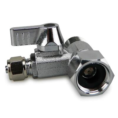 Hebelbetätigtes T-Stück 1/2 x 1/2'' Außengewinde x 1/4 Rohr Chrom Drucktrennventil