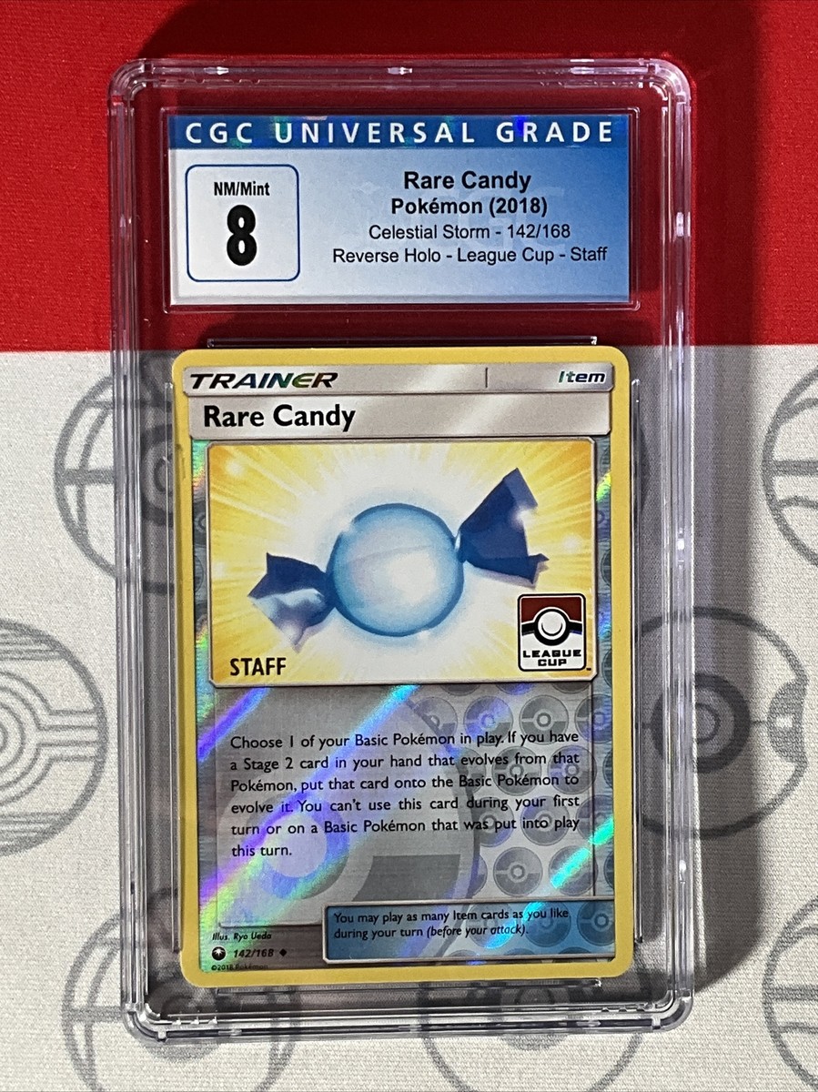 CGC 8 Rare Candy 142 Pokemon League Cup Staff Promo Card