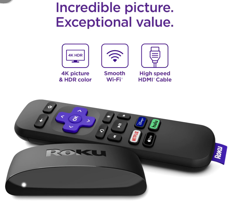 Roku Express 4K Streaming Player 4K/HD/HDR with Smooth Wi-Fi, Premium HDMI Cable