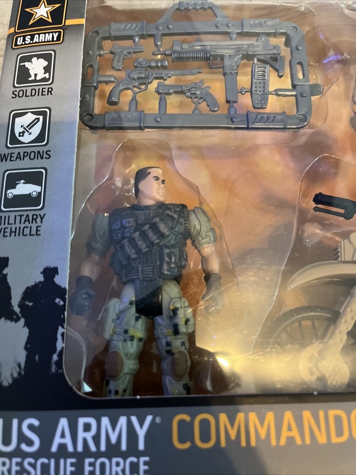 Official US Army Commando Rescue Force Action Figure w/ Motorbike NEW ...