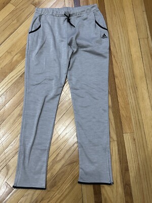 Adidas Team Issue Women Gray Joggers Athletic 7/8 Length Zip Ankles | Size M