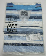 Butter-Soft XS Blue Striped V-Necked Scrub Top