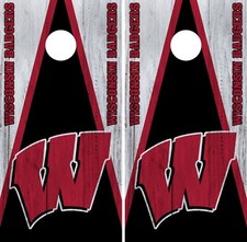 Wisconsin Badgers Cornhole Wrap NCAA Game Board Skin Vinyl Decal Set CO800