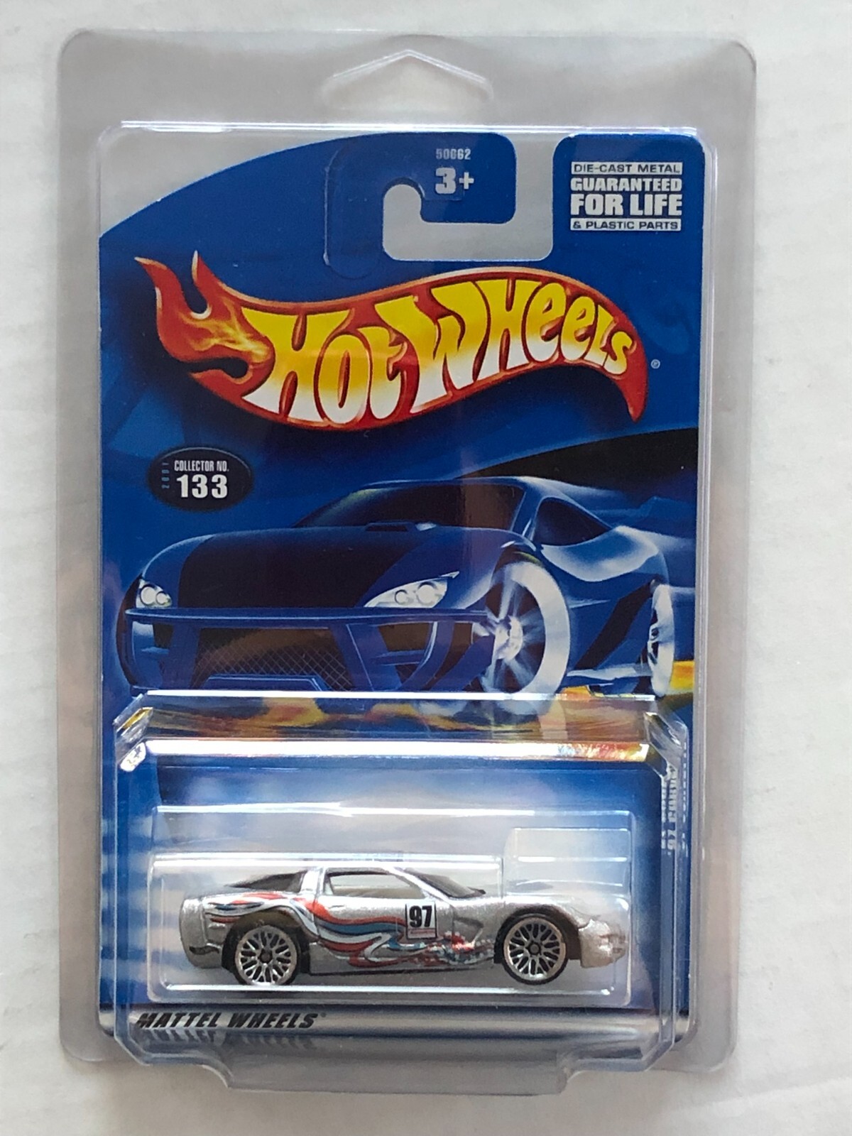 Hot Wheels 2001 '97 Corvette Mainline Collector 133 Die Cast 1:64 Grey color New