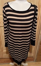 Allison Brittney Women's Striped Sweater Dress Long Sleeve Size XLarge ~ EUC