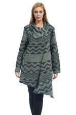 Eden Rock Grey Wool Blend Wrap Coat Lagenlook : Xl 16-18 Bnwot