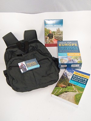 2000-16 RICK STEVES COMPLETE COLLECTION DVDS BOOK TRAVEL SKILLS CIVITA DAY PACK