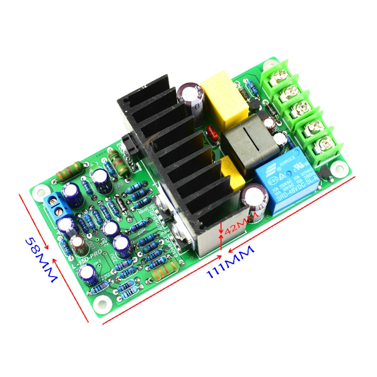 Kit Amplificatore Di Potenza Classe D IRS2092 IRFB4019 Con Protezione Altoparlante E Relè - Fai Da Te