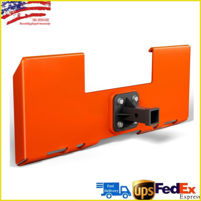 3/8'' Thick Skid Steer Mount Plate Quick Attach W/ 2'' Removable Hitch Orange US