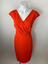 Banana Republic Orange Surplice Sheath Stretch Dress Medium