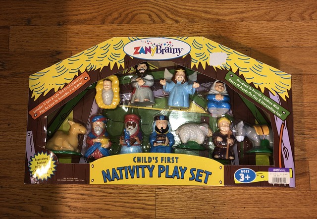 RARE Vintage Zany Brainy Child's 1st Nativity Play Set Vinyl Figures Stable for sale online | eBay