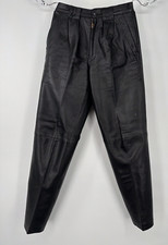 Michael Hoban North Beach Woman  s Vintage Leather Pants Black Gorgeous  