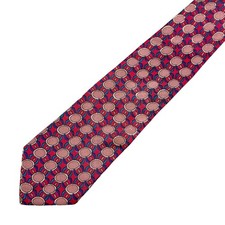 Brandon Vintage Tie Mens Red Tie Patterns Offie Work Wear Smart Pure Silk