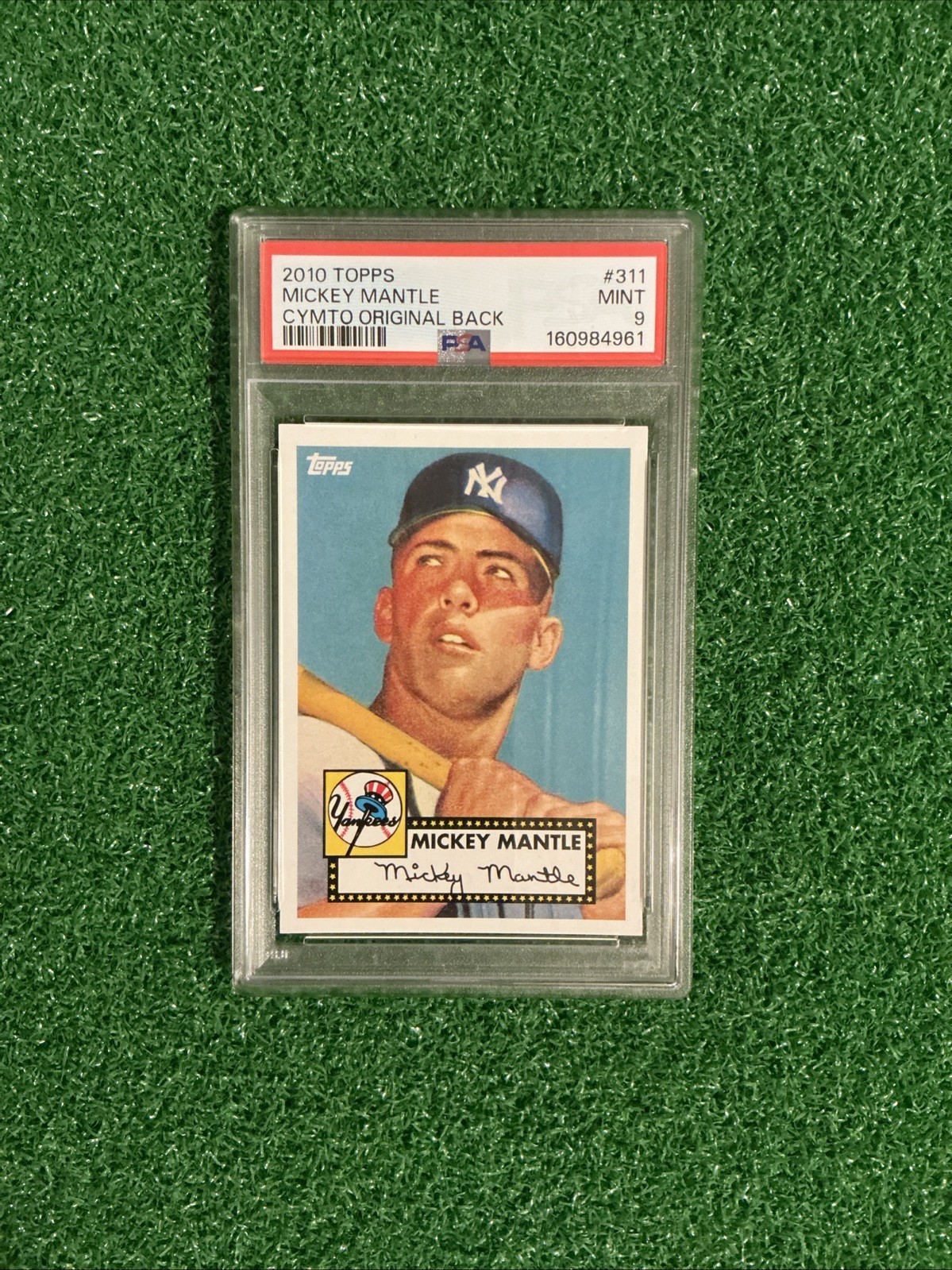 2010 Topps The Cards Your Mom Threw Out Mickey Mantle #311 Original Back PSA 9 view 1