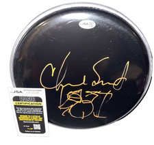 Chad Smith Red Hot Chili Peppers RHCP Signed 10 Inch Sketched Drumhead JSA 3