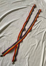 Rainbow Adjustable Suspenders With Metal Clips For Adults Or Kids Pride
