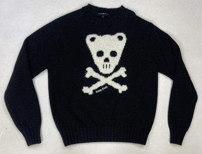 Teddy Fresh Skull & Bones Crewneck Sweater Men Small Black
