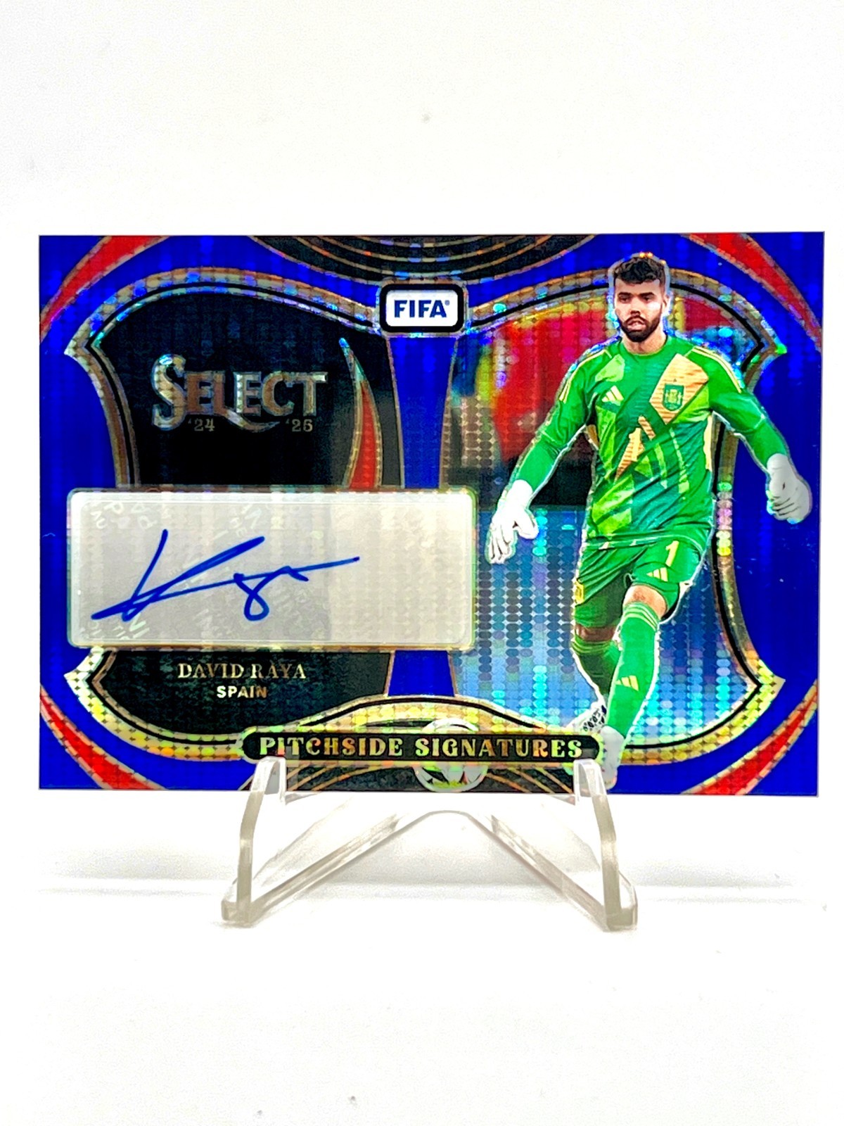 2024-25 Panini Select FIFA Spain David Raya - Blue Pulsar AUTO !!