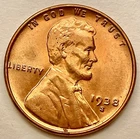 1938-S  Choice BU Uncirculated Red RD - Lincoln Wheat Cent ~ B733