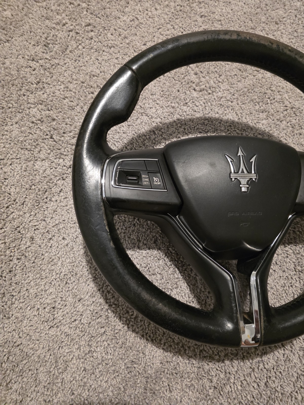 ⭐2014-2020 Maserati Ghibli Steering Wheel Full Equipment  Black Leather Used OEM