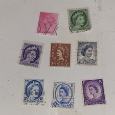 Canada Australia UK Queen Elizabeth II Royalty Used Handstamped Stamps Lot of 8