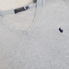 Polo Ralph Lauren Men's Sweater Vest Size Large Pullover V-neck Gray Pima Cotton