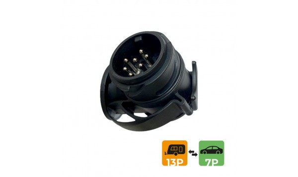 13 Pin to 7 Pin Trailer Adapter Tow Bar Plug Socket Caravan Converter UK