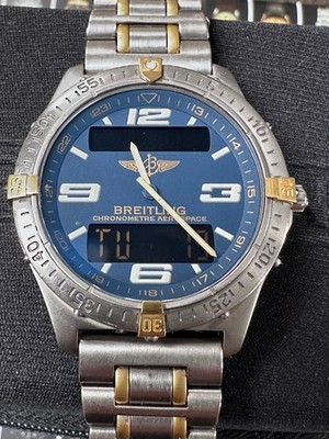 Breitling Chronometre Aerospace Gold & Titanium 40mm Blue dial  F75362